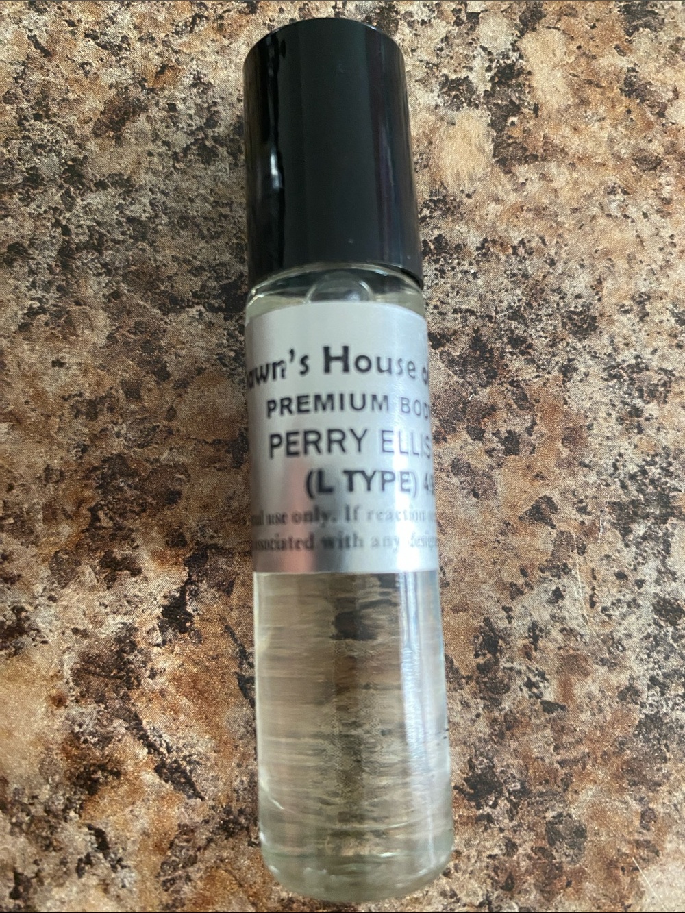 Perry Ellis Clear Glass Roller Bottle with Black Cap